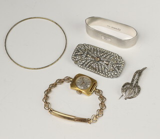 An art deco paste brooch and minor jewellery