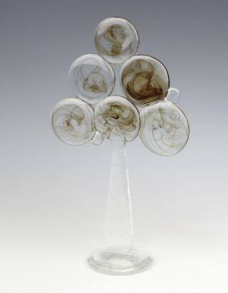 A mid-Century glass model of a stylised tree, etched marks to base 35cm 