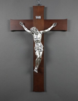 A contemporary Continental wooden crucifix 60cm h x 40cm w 
