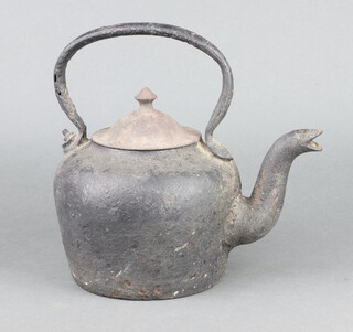 A Victorian cast iron range kettle 29cm h x 26cm w x 18cmd 