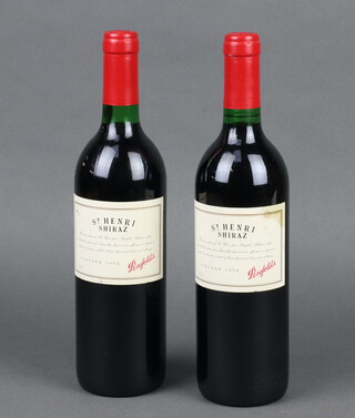 Two bottles of 1998 Penfolds St Henri Shiraz red wine