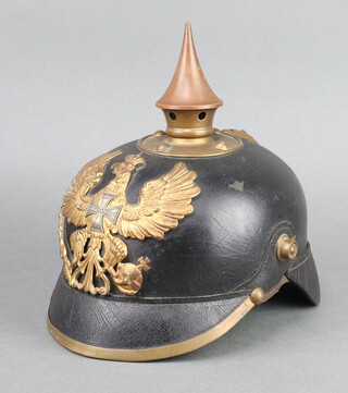 A German Imperial Pickelhaube complete with helmet plate 