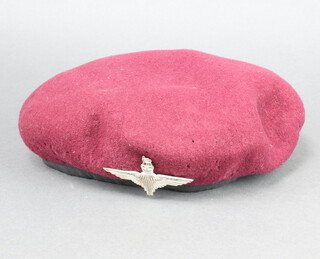 Gieves Ltd., a red beret with Parachute Regiment badge
 