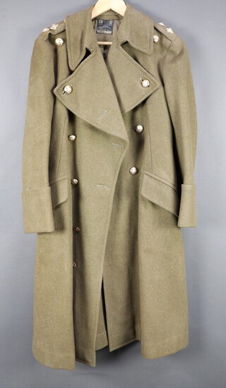 Gieves Ltd, a Royal Army Service Corps Lieutenant's Great Coat (some moth) 