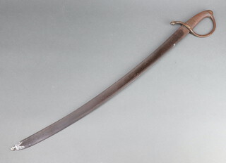 A 19th Century French Napoleonic Infantry sword with 68cm blade and brass grip 