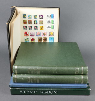 A green album of mint and used GB stamps Victoria to Elizabeth II including penny reds, green album of mint and used stamps George VI to Elizabeth II, stock book of used Commonwealth stamps - India, Australia etc, stock book of Victorian and later used stamps and a stock book of world stamps 