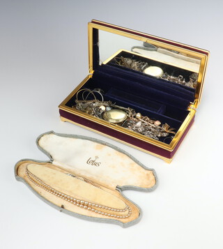 A gentleman's gilt cased Alliance dress pocket watch and minor vintage costume jewellery 