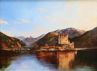 Kenneth J Lewis, oil on canvas signed "Eilean Donan Castle" dated March 1998, inscribed on verso 29cm x 39cm 