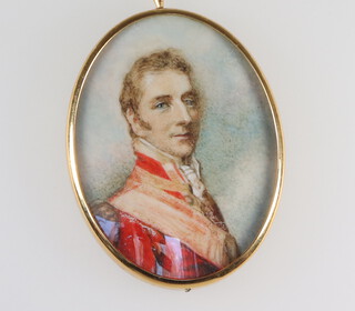 Beryl Hall miniature watercolour study The Duke of Wellington? oval 8 1/2cm x 6 1/2cm  