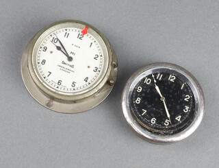 Smiths, an 8 day car clock, the 5cm silvered dial with Arabic numerals marked M1Smiths Cricklewood England (a/f) and 1 other car clock with 5cm dial (f)  