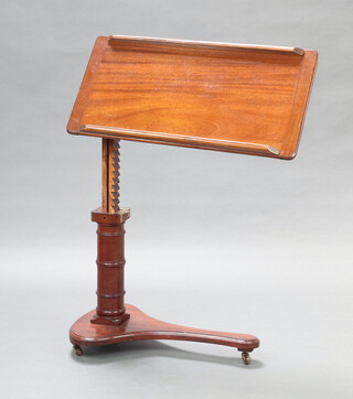 A 19th Century rectangular mahogany adjustable reading table 83cm h x 81cm w x 41cm d 