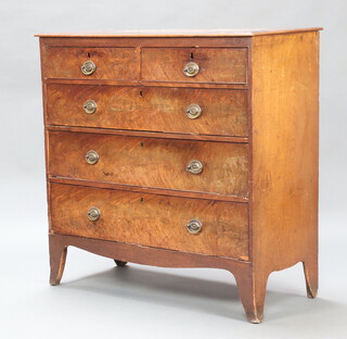 A 19th Century mahogany chest of 2 short and 3 long drawers with replacement brass ring drop handles 103cm h x 106cm w x 48cm d 