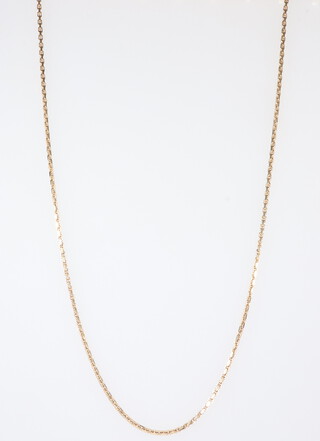 A 9ct yellow gold flat link necklace, 21.8 grams, 70cm 