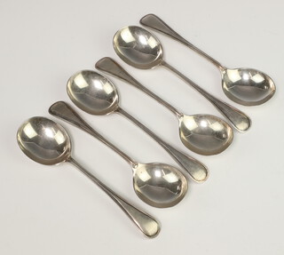 A set of 6 silver soup spoons Sheffield 1924, 423 grams 