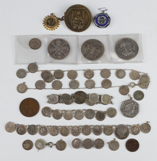 A George III crown 1819, 2 others and minor coinage 
