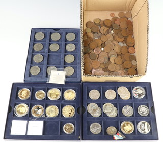 A collection of commemorative crowns and a small amount of pre 1947 coinage 75 grams
