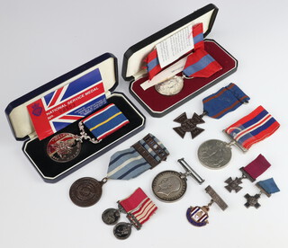 A British War medal to 118058 Pte.W.Harby.Notts. and Derby.R together with a cased Imperial Service medal, a National Service medal, minor miniatures etc 