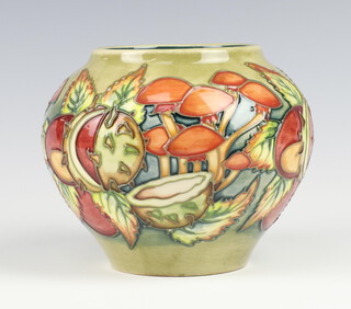 A Moorcroft Collectors Club mushroom and conkers patterned vase, base marked N.C.C 2000 245/250 WM 10cm  