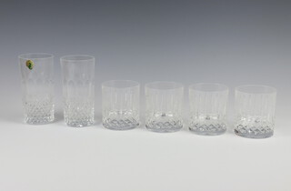 Four Waterford Crystal Nocturne pattern tumbler glasses boxed and 2 Waterford Colleen pattern highball glasses