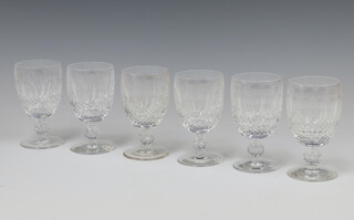 A set of 6 Waterford Crystal Colleen pattern white wine glasses 