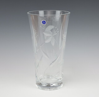 A Royal Doulton fuschia pattern glass vase 30cm 