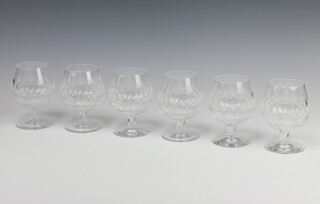 Six Waterford Crystal Colleen pattern brandy balloon glasses 