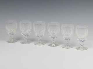 Six Waterford Crystal Colleen pattern white wine glasses 12cm  