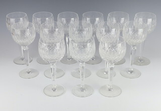 A set of 14 Waterford Crystal Colleen pattern long stemmed hock glasses 