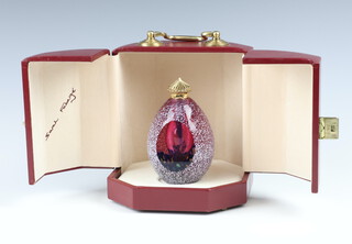 Sarah Faberge, The Snowball Egg scent bottle with silver gilt stopper Birmingham 2006, number 126, 12cm, boxed 