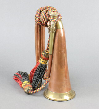 Mayers and Harrison, a War Office issue copper and brass bugle dated 1957 