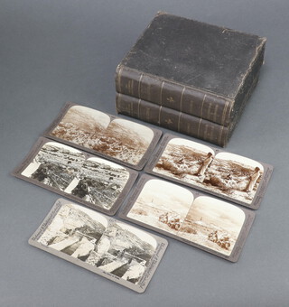 A collection of Underwood and Underwood stereoview slides of Palestine ( vols 1 and 2 ) contained in a faux book casing