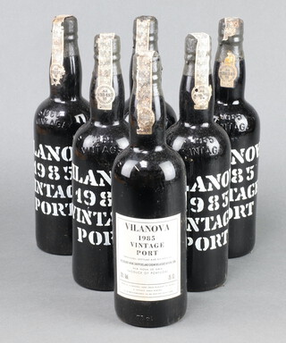 Six bottles of 1985 Vilanova vintage port 