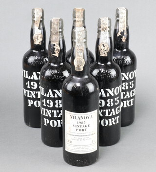Six bottles of 1985 Vilanova port 