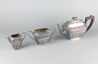 An Art Deco silver plated demi-fluted tea set 