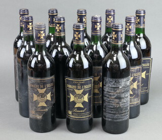 12 bottles of 1989 Chateau du Domaine De L'Eglise Pomerol red wine 