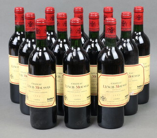 12 bottles of 1990 Chateau Lynch-Moussas Grand Cru Classe Pauillac red wine 