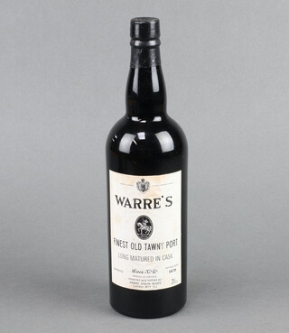 A bottle of Warres Finest Old Tawny Port long matured in cask 