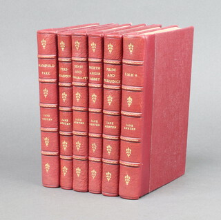 The Chawton Edition, six volumes "The Works of Jane Austen" published by Alan Wingate London 1948, half leather bound 