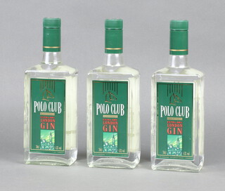 Three 70cl bottles of Polo Club Gin 43% volume, together with a 70cl bottle of Mahon Xoriguer gin
