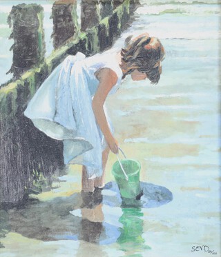 **Sherree Valentine Daines (b1959) a limited edition enhanced oil on board "Green Bucket" no.29 of 150, signed and numbered to bottom right hand corner, with numbered certificate of authenticity to the reverse  54cm x 42cm **Please note: Artist Re-sale Right may be payable on this lot