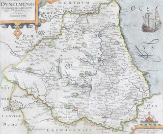 Saxton-Kemp, a coloured map "County Durham" 30cm x 36cm 