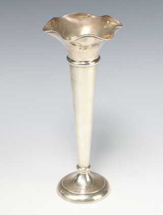 A large silver tapered posy vase Sheffield 1919, 27cm, 360 grams gross, weighted 