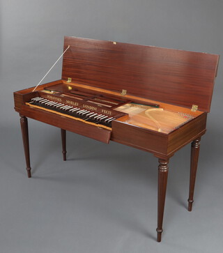 A John Morley Clavichord no.2504, keys are seized, contained in a mahogany case 78cm h x 139cm w x 53cm d 
