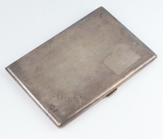 A silver rectangular cigarette case Birmingham 1941 188 grams 