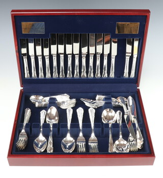 A canteen of Viners silver plated cutlery for 8 (100), contained in a mahogany finished canteen 