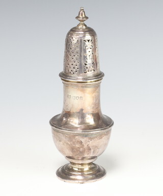 A silver Queen Anne style sugar shaker London 1913, 186 grams, 18cm