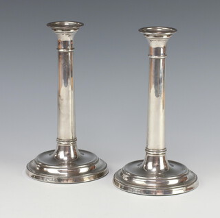 A pair of silver tapered column candlesticks and sconces London 1998 20cm 