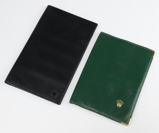 A Rolex green leather wallet 16cm x 12cm together with a Dupont credit card holder 11cm x 19cm 