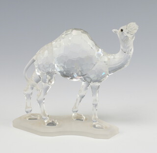 A Swarovski Crystal figure of a standing camel 11cm, boxed