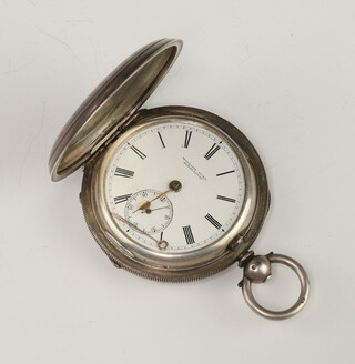 A Victorian silver keywind pocket watch, the dial inscribed William Pyke with seconds subsidiary dial Chester 1895